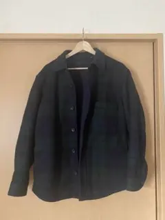 オーバーシャツジャケット(チェック) ダークグリーン　Mサイズ　UNIQLO