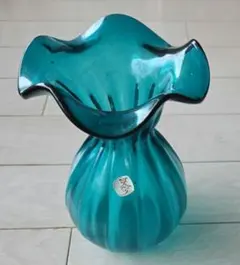 ターコイズ　ガラス花瓶