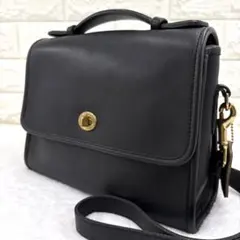 COACH　オールドコーチ　ターンロック　ショルダーバッグ　２way　ブラック