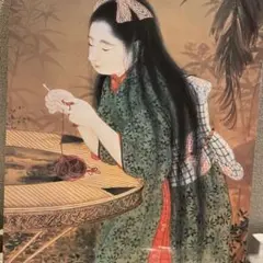 加藤龍山 日本画「河童酔余美人図」と水墨画昇龍のポスターのセット