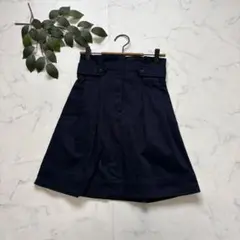 7612✾シュープリームララ✾ひざ丈スカート【M】ネイビー/タック/コットン混のサムネイル