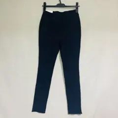 新品　UNIQLO ユニクロ　リブレギンスパンツ　ブラック