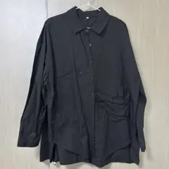 オーバーサイズ ブラックボタンシャツ 1XL