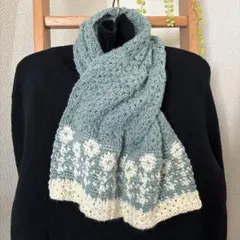 手編みマフラー　マフラー　北欧