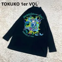 美品⁂トクコプルミエヴォル⁂七分袖プルオーバー ハイネック 総柄 虫鳥