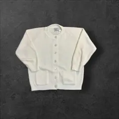 アクリルニット　カーディガン　ビンテージ　70s 羊　樹脂ボタン　レディースL