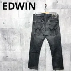 EDWIN エドウィン メンズ ブラックストレートデニム ストレートジーンズ