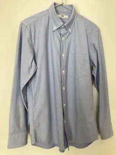 UNIQLO ボタンダウンワイシャツ ノンアイロンジャージーライトブルー送料込み