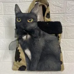 コヤンイサムチョン　トートバッグ　黒猫ちゃん　ボア