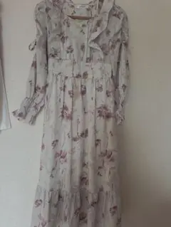 melume フラワープリント ロングワンピース M