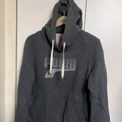 プーマライフスタイル　パーカー　グレー　Lサイズ　デカロゴ　裏起毛　厚手素材