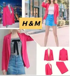 H&M エイチアンドエム ジャケット ピンク 赤 レッド　Mのサムネイル