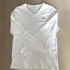 LACOSTE Tシャツ 長袖 ロンT Vネック カットソー ラコステ 白のサムネイル