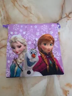アナと雪の女王　巾着袋　パープル
