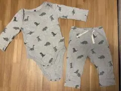 【6-12M】babyGAP 恐竜柄ロンパース＋ズボンセット