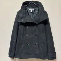 H&M【US6】黒 ダブルブレスト ショートコート ピーコート フォーマル 秋冬