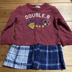 DOUBLE.B 赤 長袖 ワンピース 90
