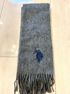 U.S. POLO ASSNマフラー刺繍ロゴ付き、グレー未使用