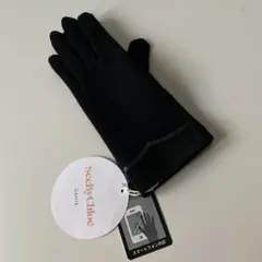 シーバイクロエgants レディース 手袋 ブラック レザー装飾 スマホ対応