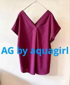 AG by aquagirl /Vネック 半袖ブラウス パープル/Mのサムネイル