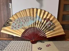 大型 扇面 飾り扇子 花鳥図 梅 鳥 骨董品 - メルカリ
