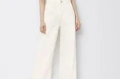 GU ホワイト ワイドパンツ XL