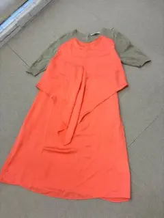 （L06000）CARVEN カルヴェン　半袖　ドッキング　ワンピース　オレンジのサムネイル