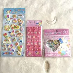 【正規品】サンリオ　うさはな　シール　３種類セット　タイル　おはじき　ぷっくり