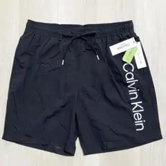 【新品 未使用】カルバンクライン 水着 ビッグロゴ 黒 L スイムウェア