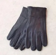 新品【中綿入り】ラムレザー（羊革）レザーグローブ【M】革手袋 ブラック 黒