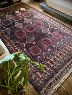 トライバルラグ　ヴィンテージラグ　バルーチ族　プリミティブアート　特大サイズ美品