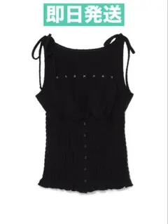 andmary Lana ribbon tops black - メルカリ