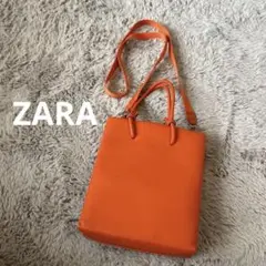 オレンジ トートバッグ ショルダーバッグ ZARA