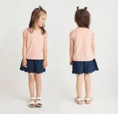 【タグ付き新品】ブランシェス　110サイズ　ハート刺繍柄Tシャツのサムネイル