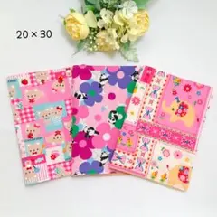 20×30ランチョンマットクロス3枚セット 動物 花柄 レトロ 入園 入学①