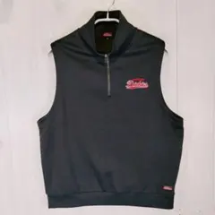 美品 Dickies ハーフジップ ベスト Mサイズ　ポリエステル ブラックのサムネイル