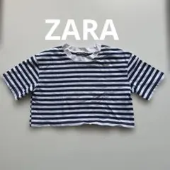 最終金額ZARA ストライプ クロップドTシャツ 半袖のサムネイル