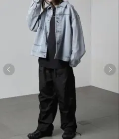 【送料無料】Alfred Alex ルーズ デニムジャケット Tバック L