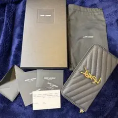 極美品SAINT LAURENT ラウンドファスナー　カサンドラ　付属品有