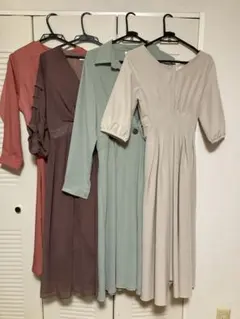 長めの半袖や長袖ワンピース4点セット