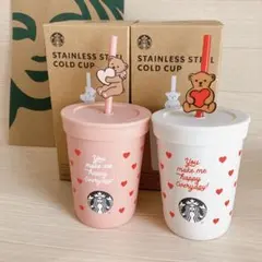 韓国 スタバ★2024 バレンタイン ハビー コールドカップ クリーム ピンク