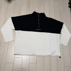 今だけ価格。未使用品。WEGOのオシャレで着やすい黒白ハーフジップスウェット