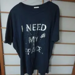 I NEED MY SPACE プリント Tシャツ ネイビー XLのサムネイル