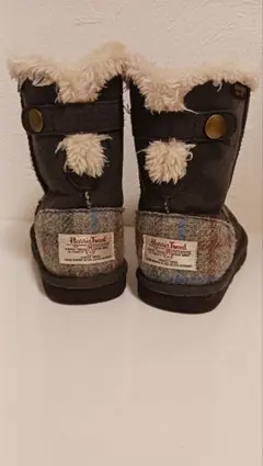 【Harris Tweed】　ハリスツイード　ムートンブーツ　22センチ