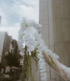 ウェディングブーケ　結婚式　前撮り　造花　ブーケ　白いブーケ　胡蝶蘭