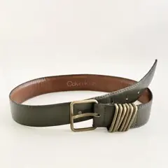 Calvin Klein レザーベルト グレー アンティークバックル 6連ループのサムネイル