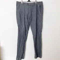 ジェイクルー スラックス ストレート 無地36/XL～3L 藍 綿 麻 デイリーのサムネイル