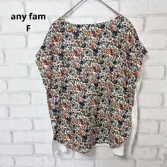 【美品】 リバティ any fam 花柄　レイチェル　カットソー　Tシャツ　白