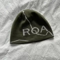 Roa Hiking Gorpcoreロゴ入りオリーブ ニット帽