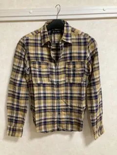 LOUNGE LIZARD シャツ 白×白ドット size2 日本製／ラウンジリザードジャケットパンツフィグベルワコマリアwjkアタッチメントファクトタム ラウンンジリザード 黒チェック半袖シャツ LOUNGE LIZARD(ラウンジ